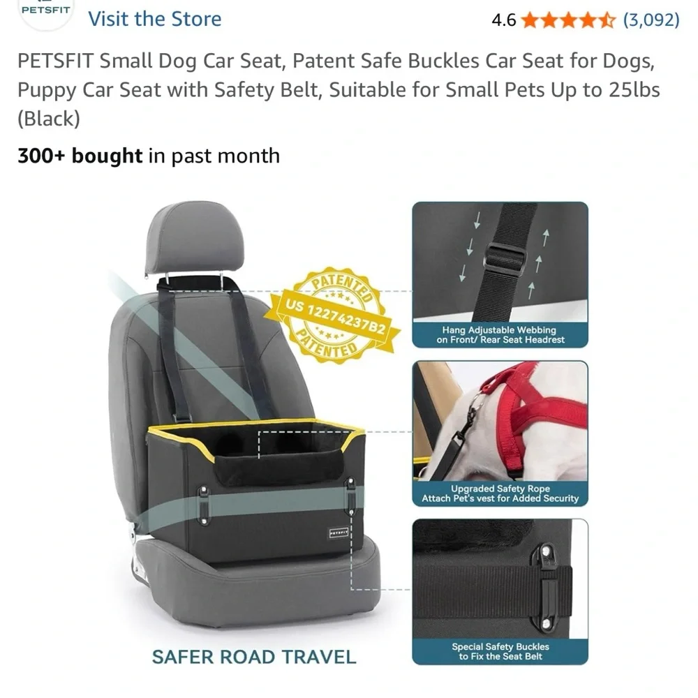 Premium Black Pet Car Seat Carrier like new